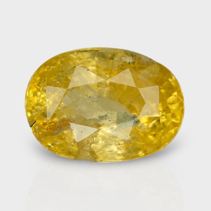 5.88 Cts. Natural Yellow Sapphire Faceted Oval Loose Gemstone