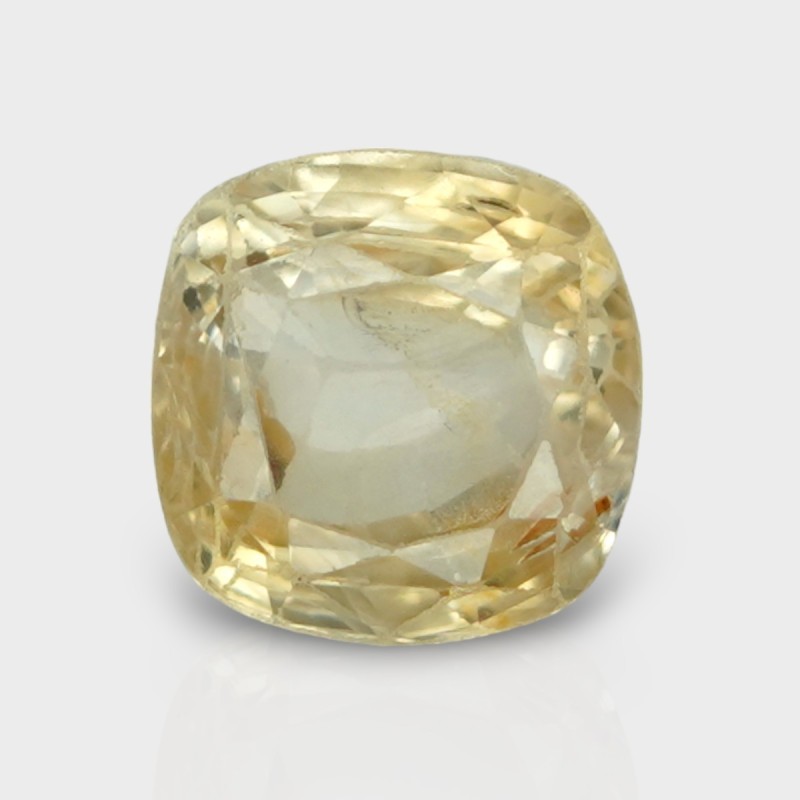 3.62 Cts. Natural Yellow Sapphire Faceted Square Cushion  Loose Gemstone