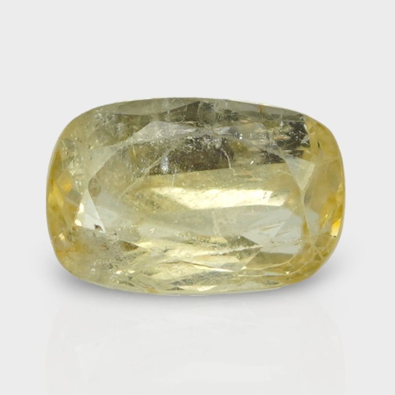 3.48 Cts. Natural Yellow Sapphire Faceted Cushion Loose Gemstone