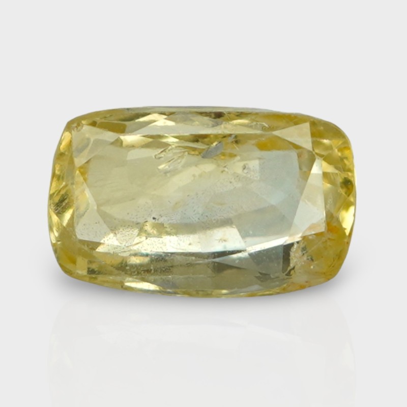 3.27 Cts. Natural Yellow Sapphire Faceted Cushion Loose Gemstone