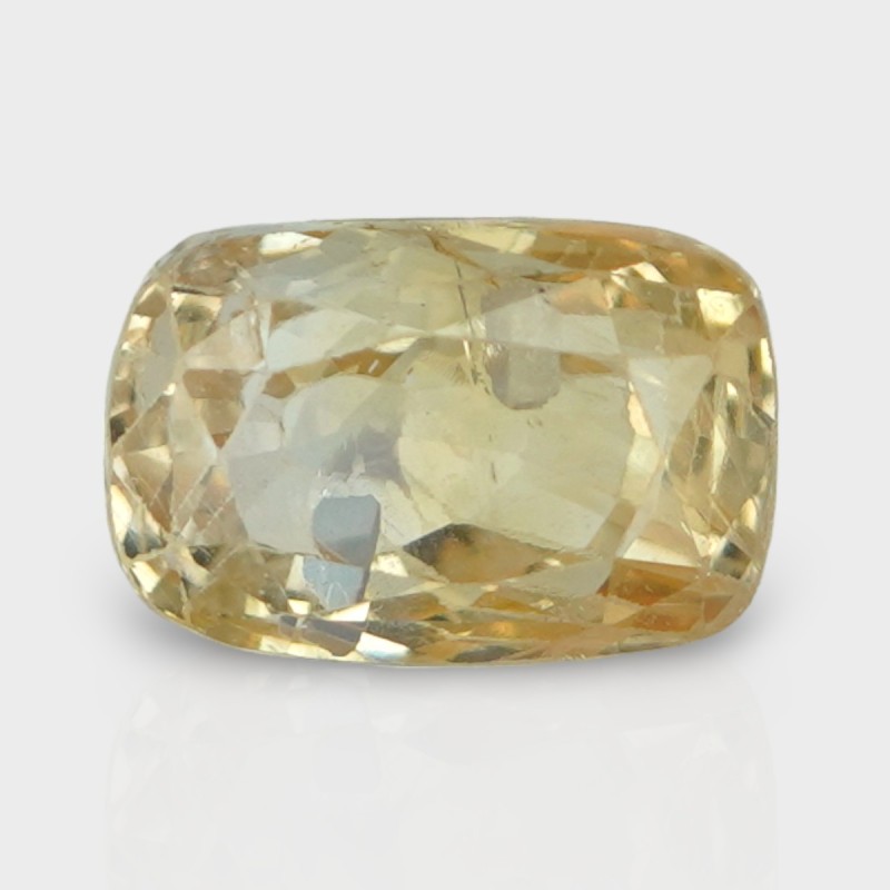 3.88 Cts. Natural Yellow Sapphire Faceted Cushion Loose Gemstone