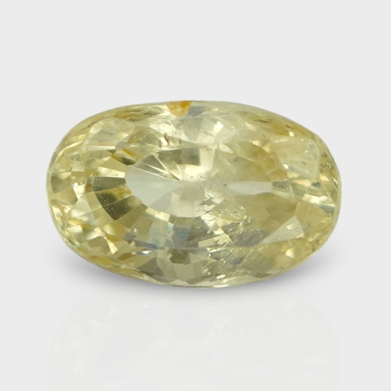 3.91 Cts. Natural Yellow Sapphire Faceted Oval Loose Gemstone