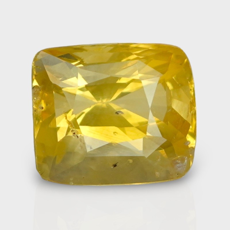 3.18 Cts. Natural Yellow Sapphire Faceted Cushion Loose Gemstone