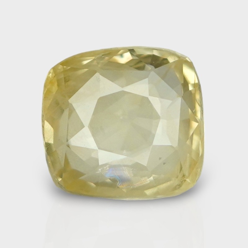 4.05 Cts. Natural Yellow Sapphire Faceted Square Cushion  Loose Gemstone