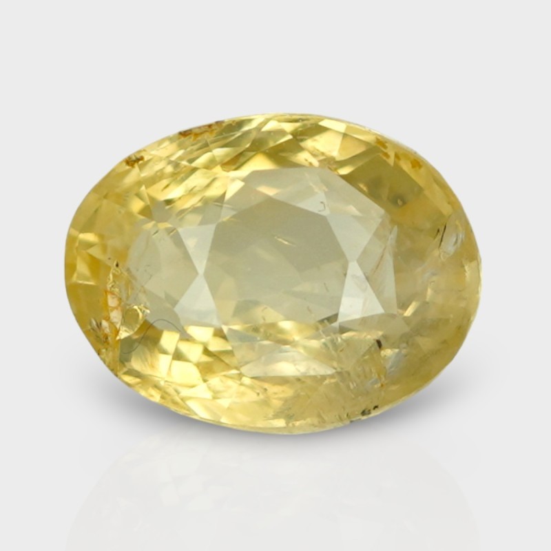 4.05 Cts. Natural Yellow Sapphire Faceted Oval Loose Gemstone