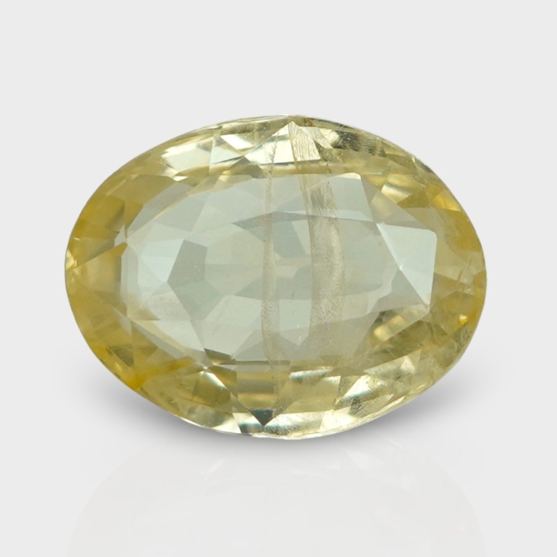 4.04 Cts. Natural Yellow Sapphire Faceted Oval Loose Gemstone