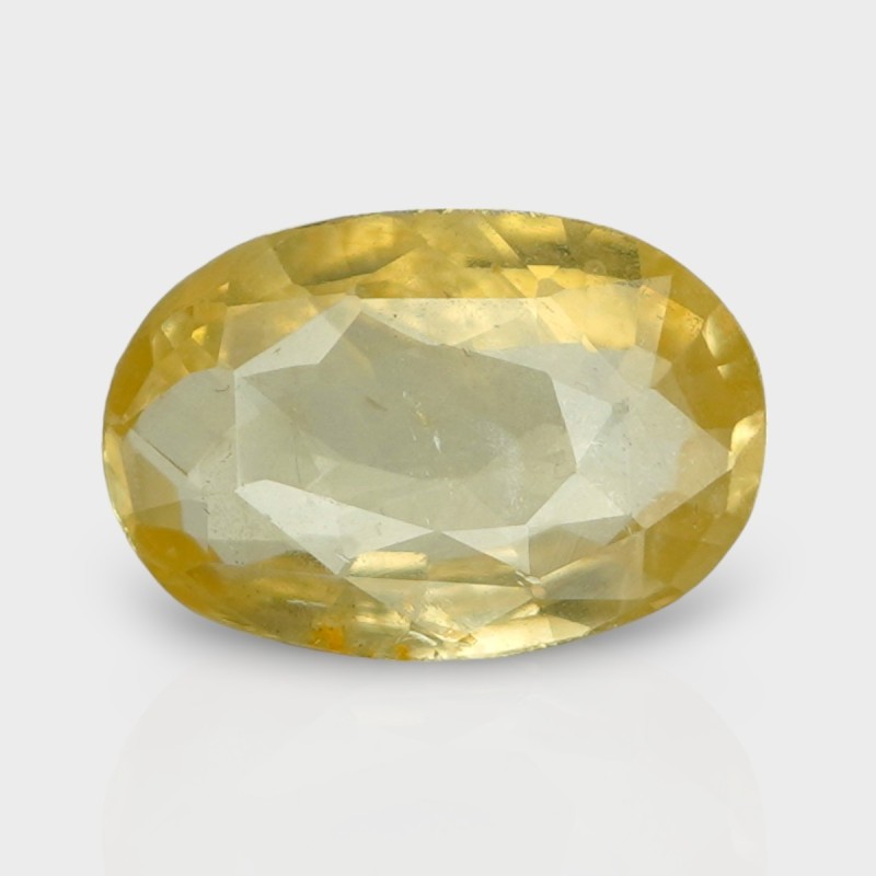 3.08 Cts. Natural Yellow Sapphire Faceted Oval Loose Gemstone