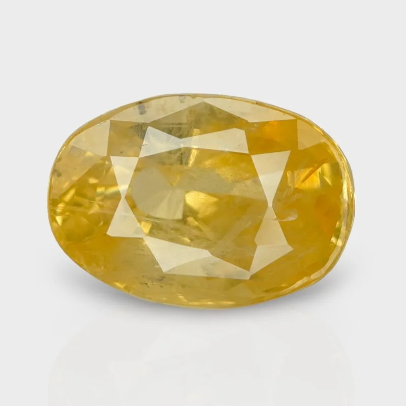 6.66 Cts. Natural Yellow Sapphire Faceted Oval Loose Gemstone