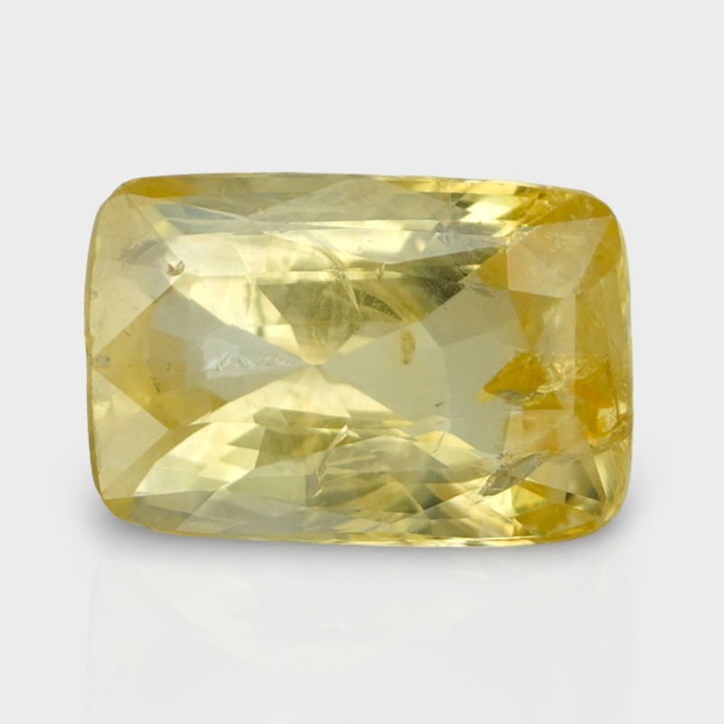 5.68 Cts. Natural Yellow Sapphire Faceted Cushion Loose Gemstone