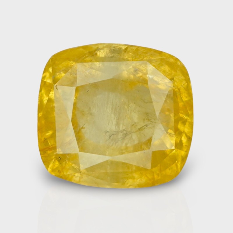 7.79 Cts. Natural Yellow Sapphire Faceted Square Cushion  Loose Gemstone