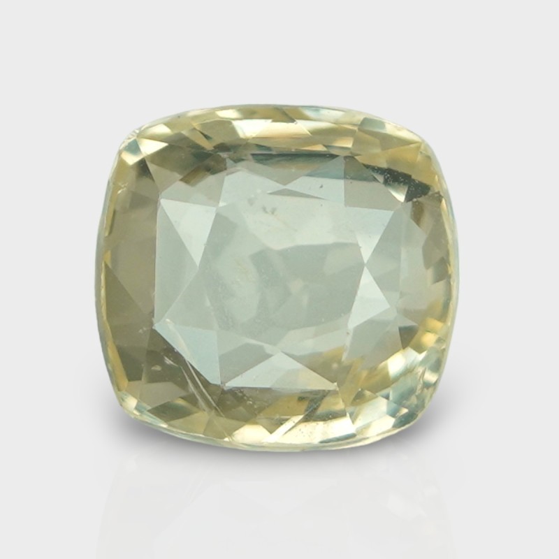 4.21 Cts. Natural Yellow Sapphire Faceted Square Cushion  Loose Gemstone