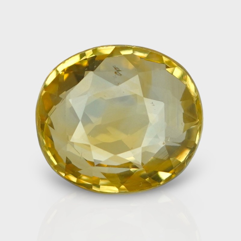 5.09 Cts. Natural Yellow Sapphire Faceted Oval Loose Gemstone