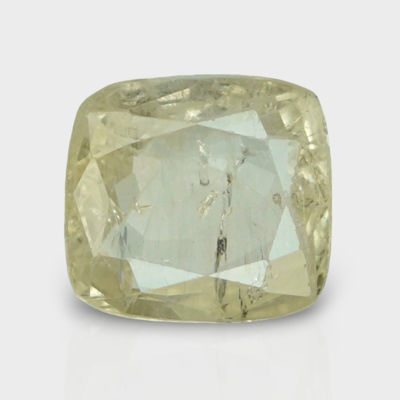 4.6 Cts. Natural Yellow Sapphire Faceted Square Cushion  Loose Gemstone