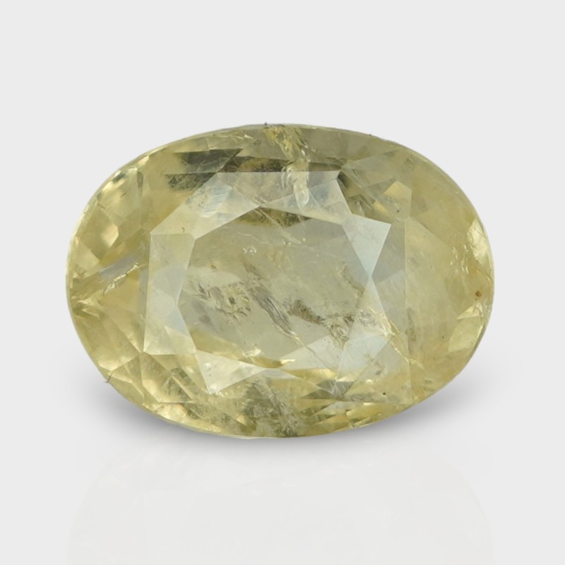 3.96 Cts. Natural Yellow Sapphire Faceted Oval Loose Gemstone