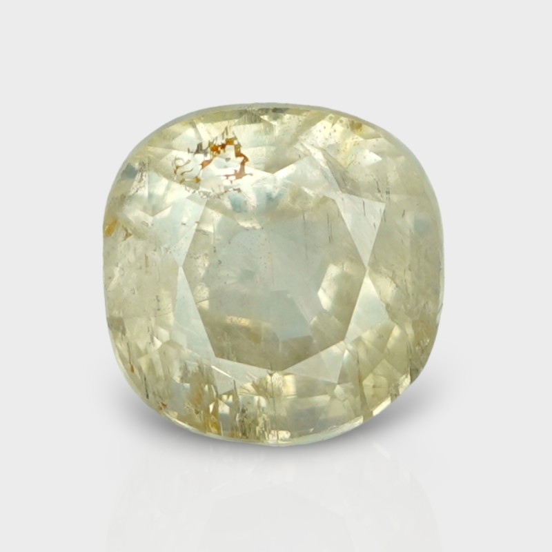 5.12 Cts. Natural Yellow Sapphire Faceted Square Cushion  Loose Gemstone