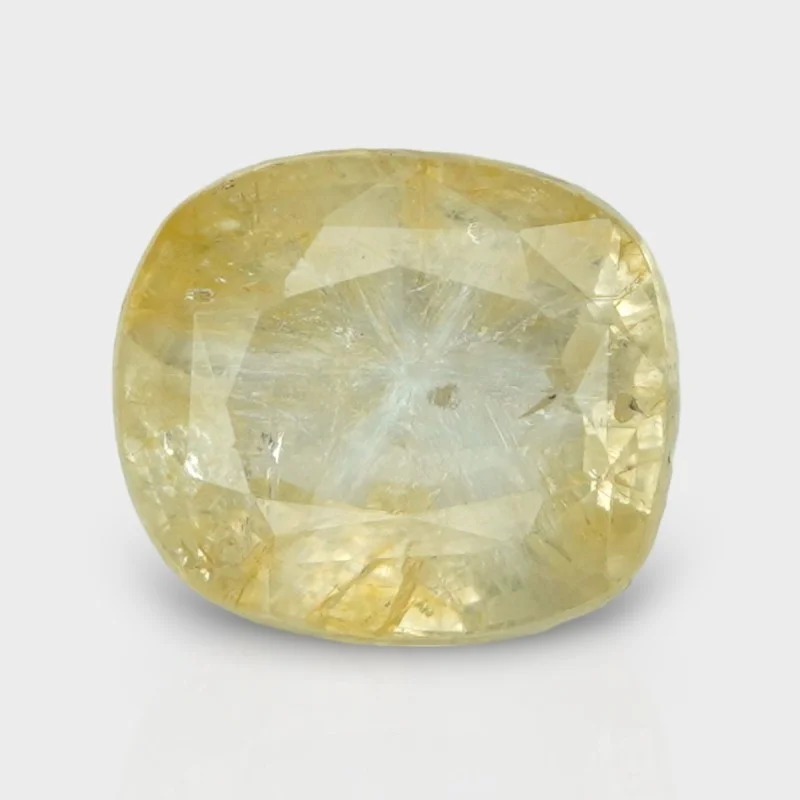 4.38 Cts. Natural Yellow Sapphire Faceted Cushion Loose Gemstone