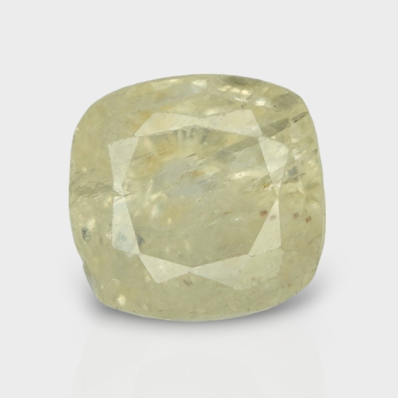 5.22 Cts. Natural Yellow Sapphire Faceted Square Cushion  Loose Gemstone