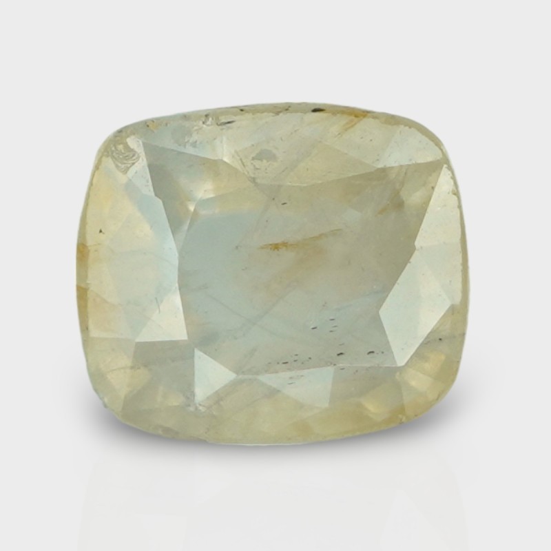 3.38 Cts. Natural Yellow Sapphire Faceted Square Cushion  Loose Gemstone