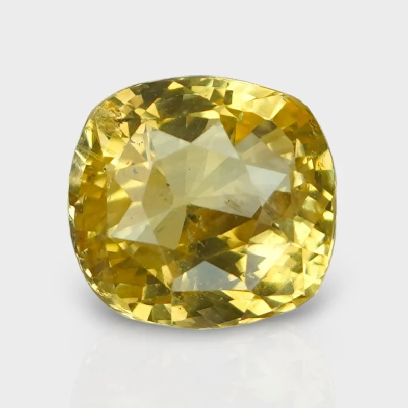 5.17 Cts. Natural Yellow Sapphire Faceted Square Cushion  Loose Gemstone