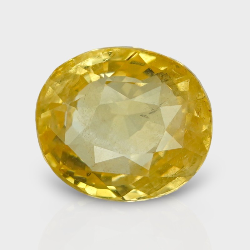 6.13 Cts. Natural Yellow Sapphire Faceted Oval Loose Gemstone