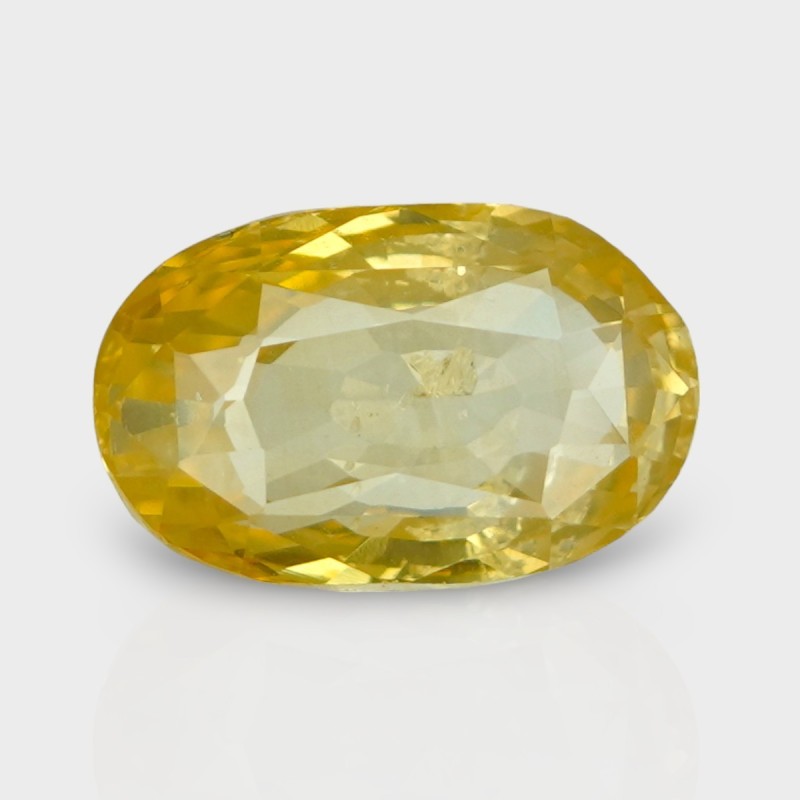 5.96 Cts. Natural Yellow Sapphire Faceted Oval Loose Gemstone