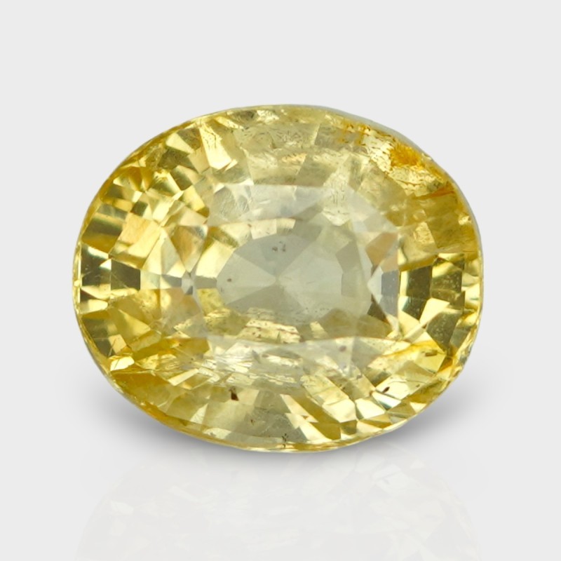 6.55 Cts. Natural Yellow Sapphire Faceted Oval Loose Gemstone