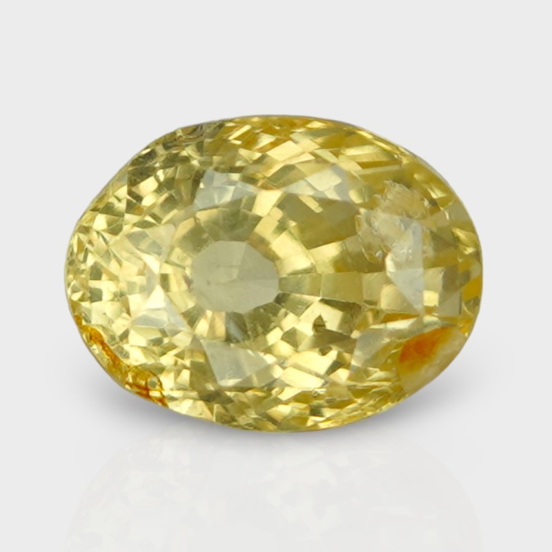 3.18 Cts. Natural Yellow Sapphire Faceted Oval Loose Gemstone