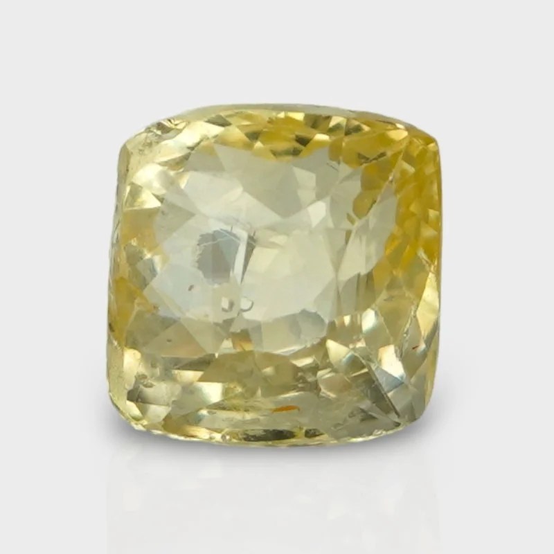 3.04 Cts. Natural Yellow Sapphire Faceted Square Cushion  Loose Gemstone