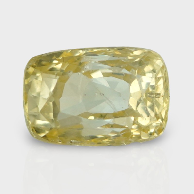 3.14 Cts. Natural Yellow Sapphire Faceted Cushion Loose Gemstone