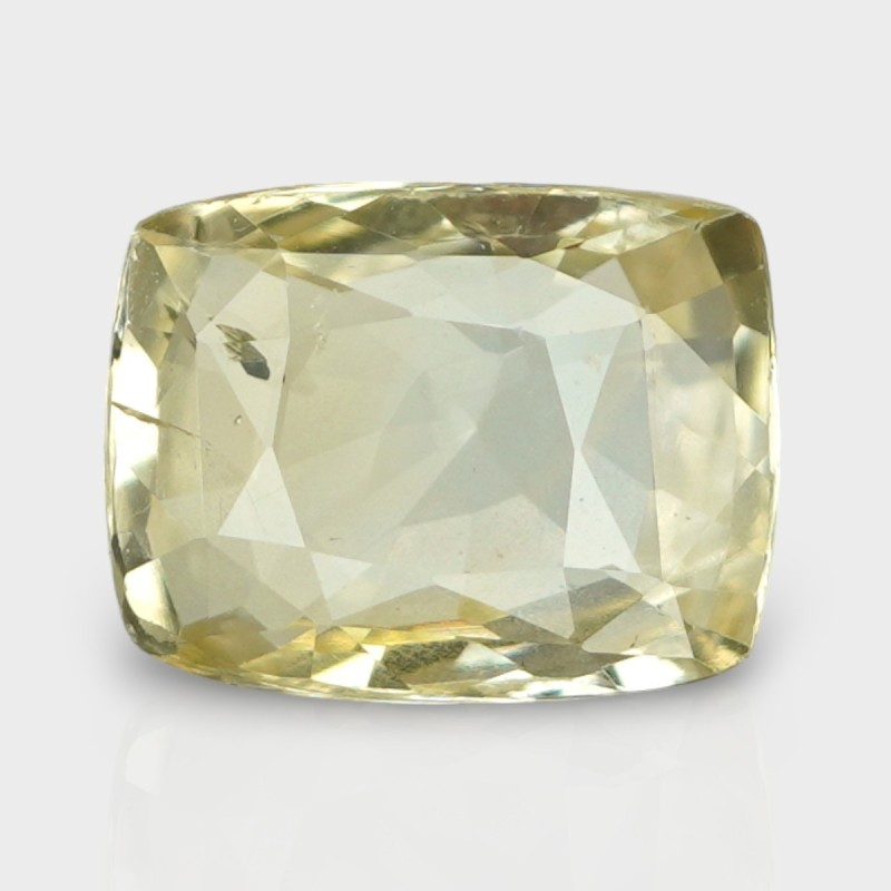 3.34 Cts. Natural Yellow Sapphire Faceted Cushion Loose Gemstone