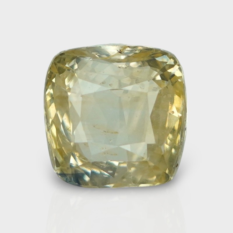 4.03 Cts. Natural Yellow Sapphire Faceted Square Cushion  Loose Gemstone