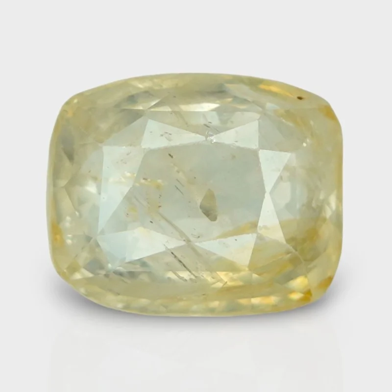 6.11 Cts. Natural Yellow Sapphire Faceted Cushion Loose Gemstone