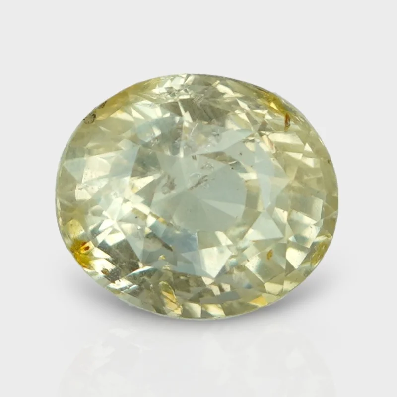 6.95 Cts. Natural Yellow Sapphire Faceted Oval Loose Gemstone