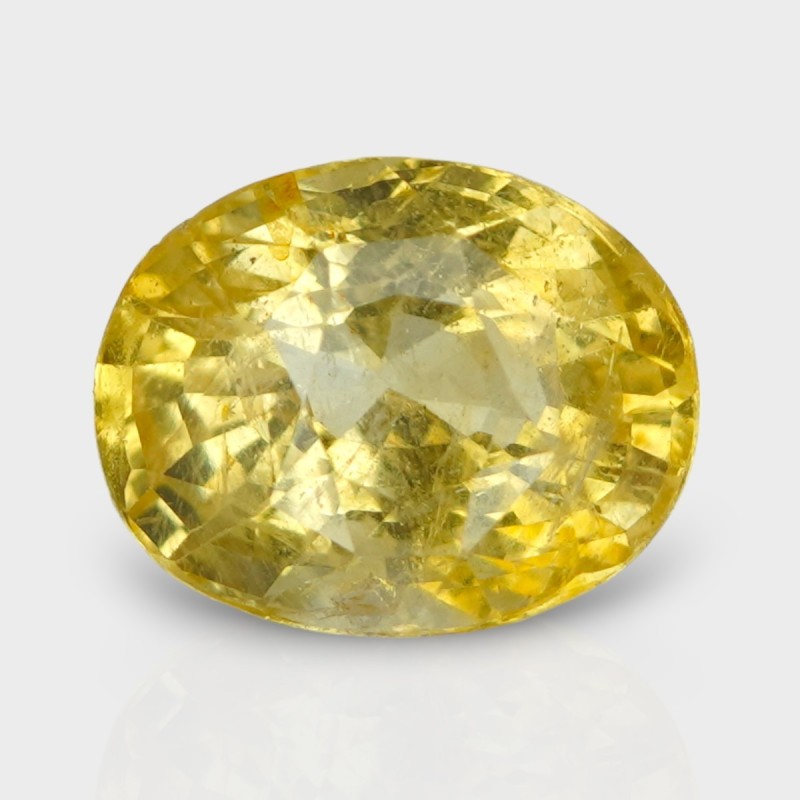 7.06 Cts. Natural Yellow Sapphire Faceted Oval Loose Gemstone