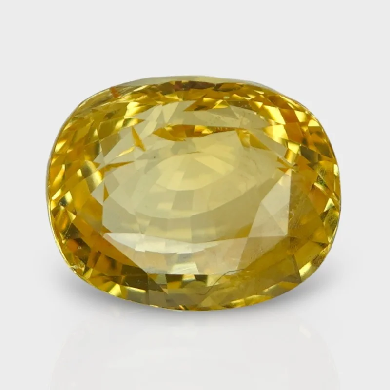 5.56 Cts. Natural Yellow Sapphire Faceted Cushion Loose Gemstone