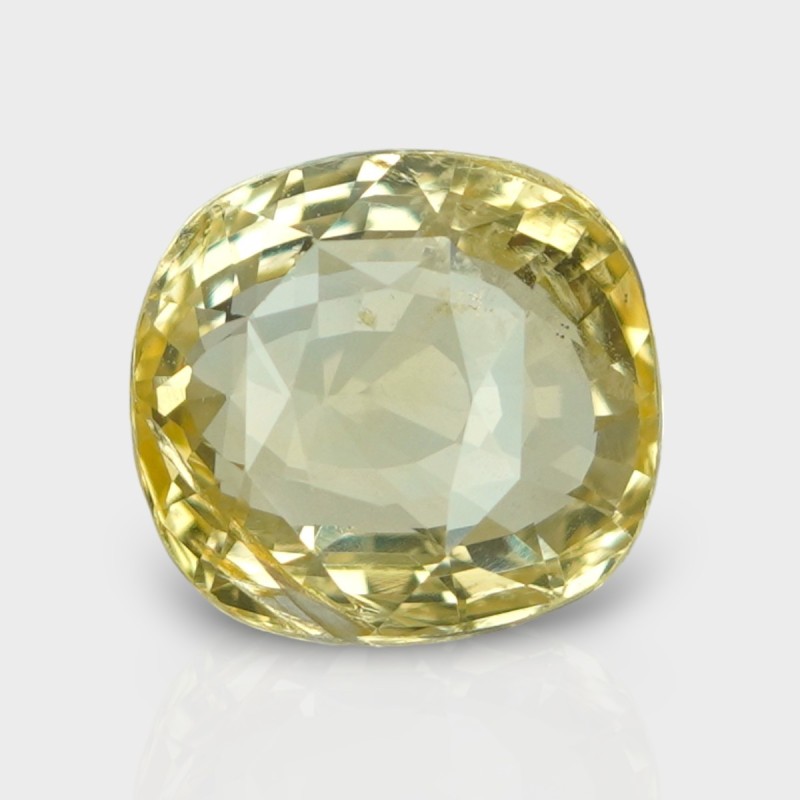 5.12 Cts. Natural Yellow Sapphire Faceted Square Cushion  Loose Gemstone