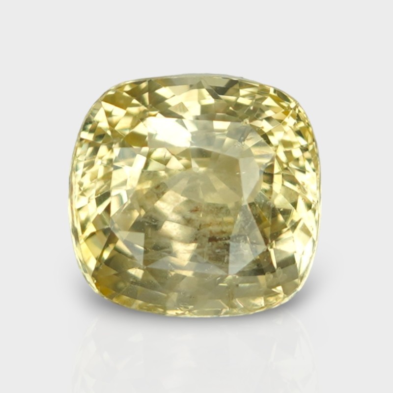 5.09 Cts. Natural Yellow Sapphire Faceted Square Cushion  Loose Gemstone