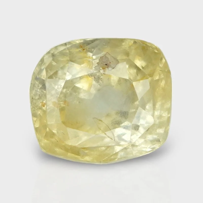 4.14 Cts. Natural Yellow Sapphire Faceted Cushion Loose Gemstone