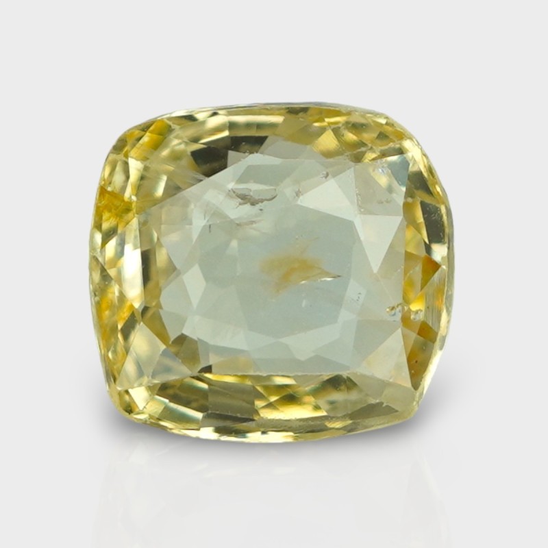 3.93 Cts. Natural Yellow Sapphire Faceted Square Cushion  Loose Gemstone