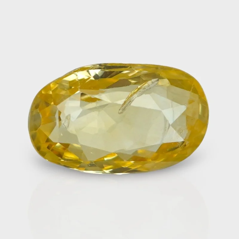 3.45 Cts. Natural Yellow Sapphire Faceted Cushion Loose Gemstone