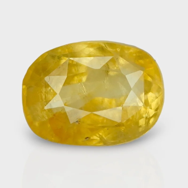 3.87 Cts. Natural Yellow Sapphire Faceted Cushion Loose Gemstone