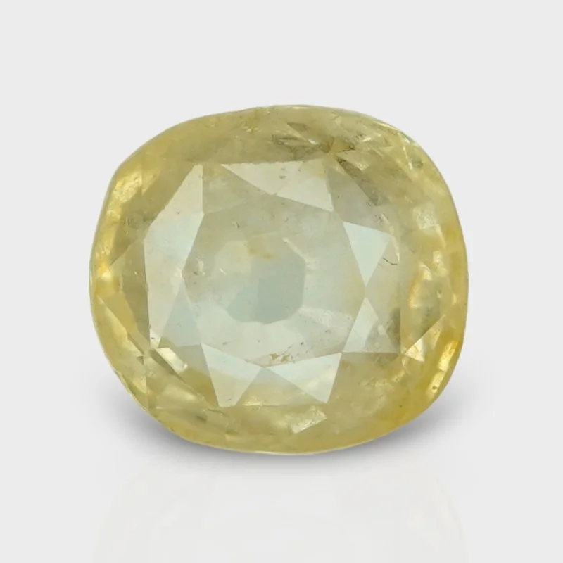 4.63 Cts. Natural Yellow Sapphire Faceted Square Cushion  Loose Gemstone