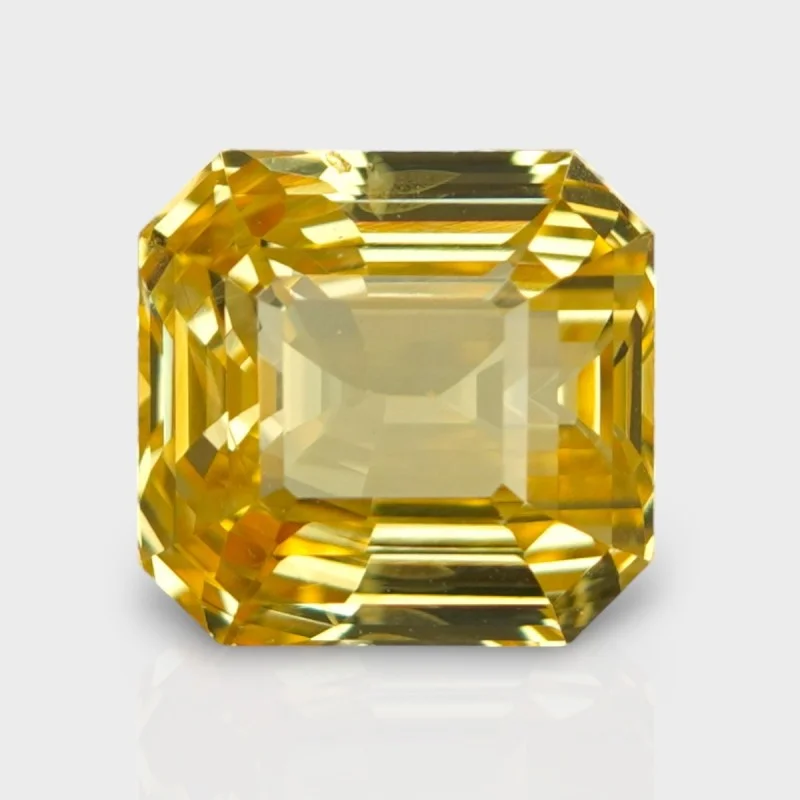 7.51 Cts. Natural Yellow Sapphire Step Cut Octagon Loose Gemstone