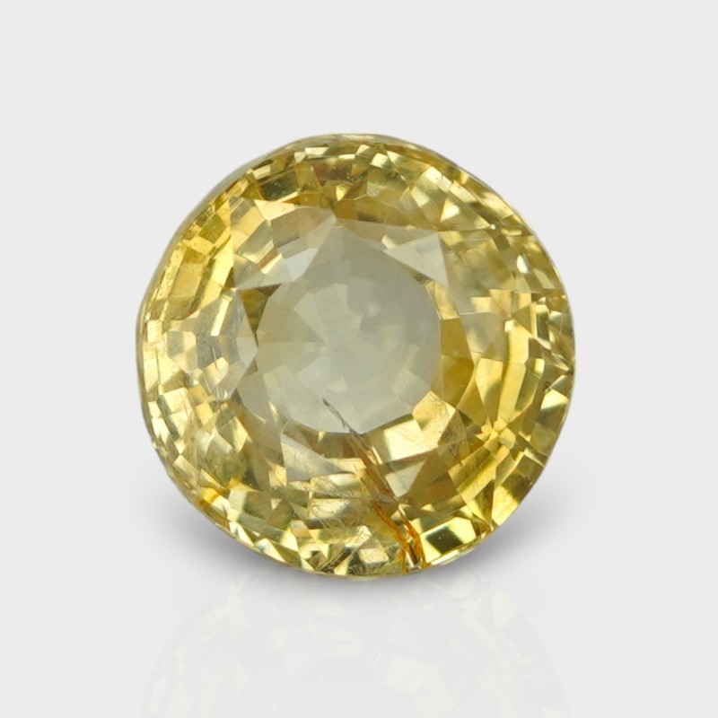 4.57 Cts. Natural Yellow Sapphire Faceted Round Loose Gemstone