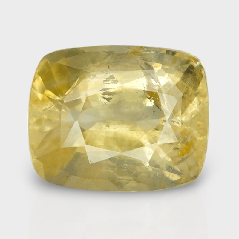 5.34 Cts. Natural Yellow Sapphire Faceted Cushion Loose Gemstone