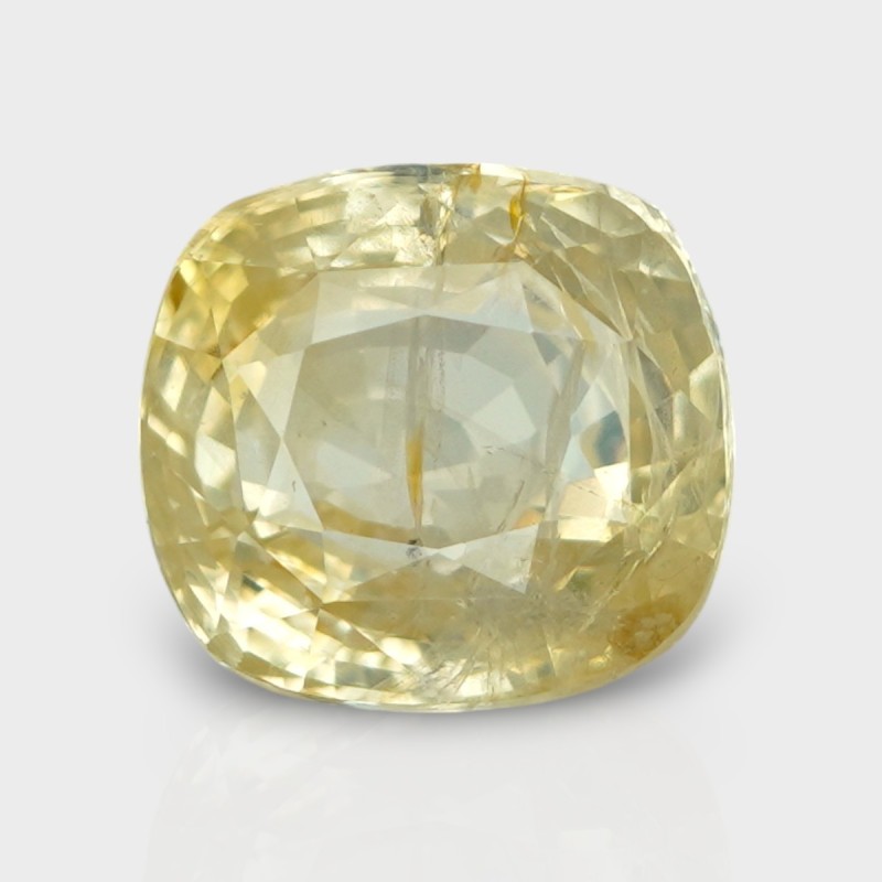 6.27 Cts. Natural Yellow Sapphire Faceted Cushion Loose Gemstone