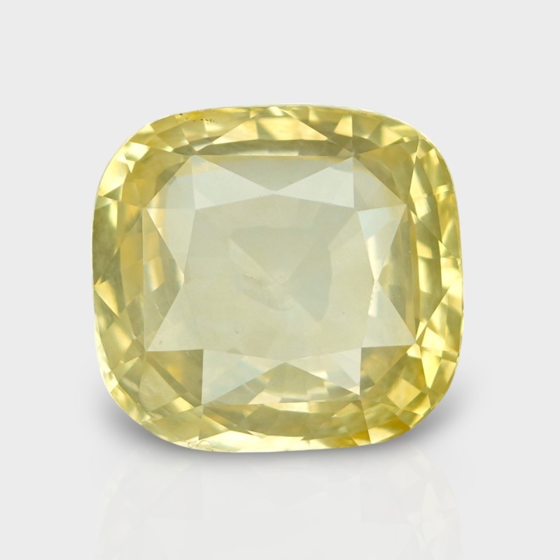 12.81 Cts. Natural Yellow Sapphire Faceted Cushion Loose Gemstone