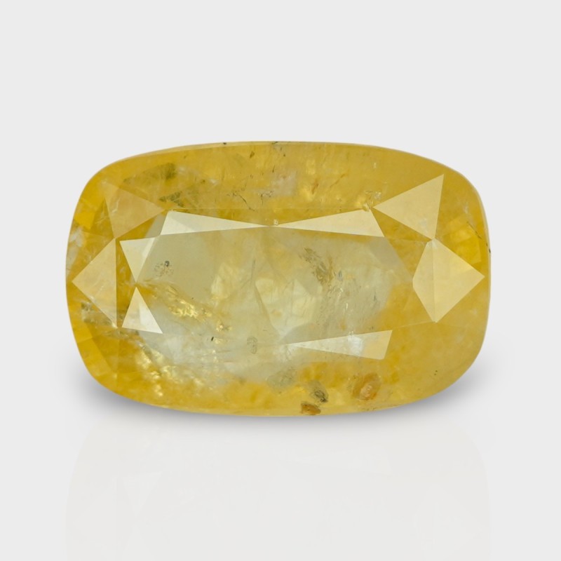 10.01 Cts. Natural Yellow Sapphire Faceted Cushion Loose Gemstone