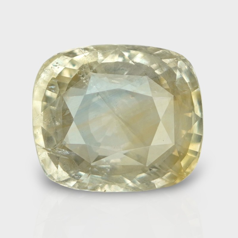 12.07 Cts. Natural Yellow Sapphire Faceted Cushion Loose Gemstone