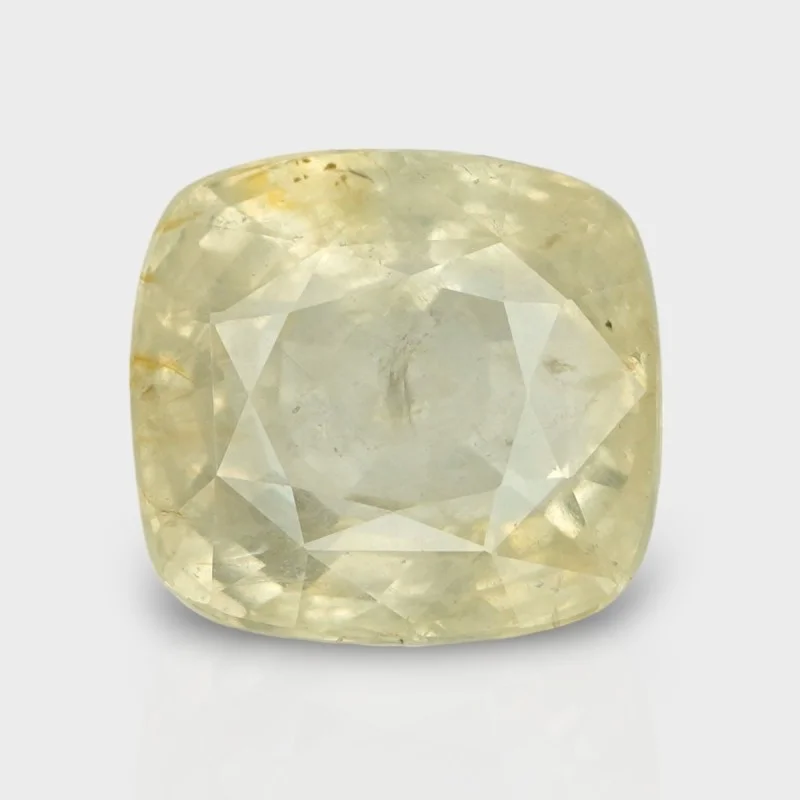 11.4 Cts. Natural Yellow Sapphire Faceted Cushion Loose Gemstone